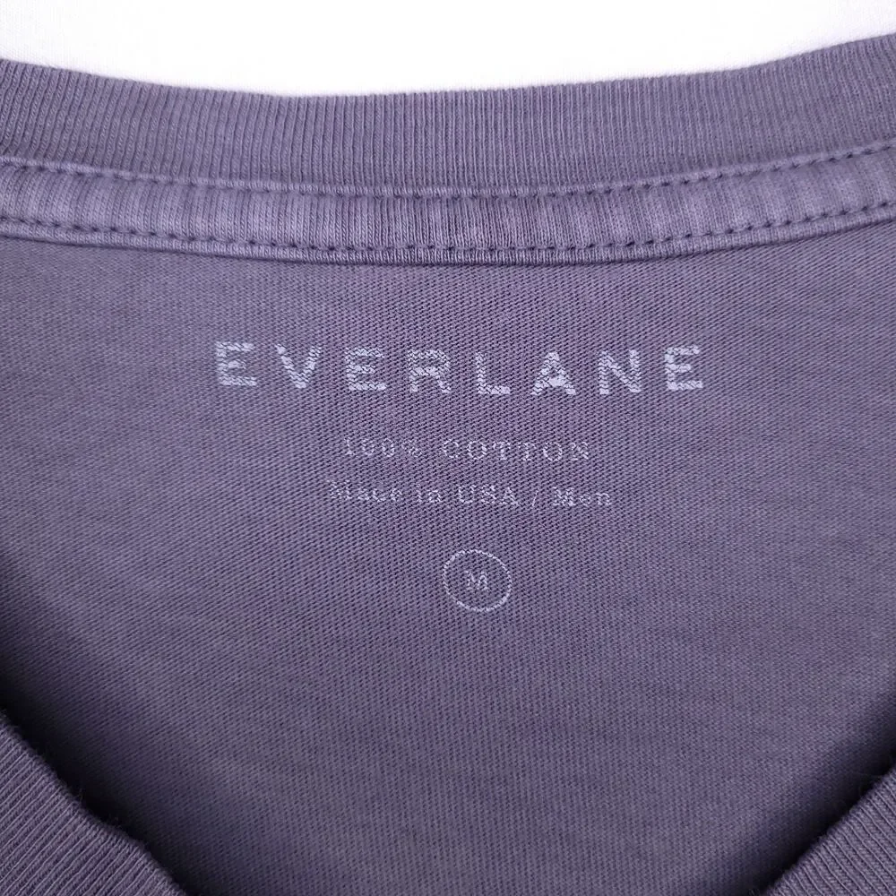 Everlane T Shirt Mens Medium Gray V Neck Cotton Made In USA - Picture 9 of 11